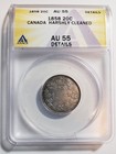 1858 Canada 20   Anacs Au55 Details Cleaned