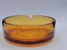 Vintage Amber Brown Glass Ashtray 3 5 Inch Diameter Mid Century Indonesian 