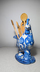 Rare Vtg Ma Hadley  Chicken hen Utensil Holder Signed 9  X 7 5 