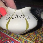 Holt Howard 1958 Pixieware Olives Condiment Jar fork Vintage Just Gorgeous 