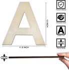 12 Inch Wooden Letter A  1 4 Inch Thick Large Unfinished Wood Letter For Home Wa