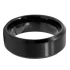      New Black Tungsten Carbide Wedding Band Ring Mens Brushed Center Comfort Fit