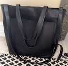 Madewell The Zip-top Essential Tote Black Leather Detachable Strap