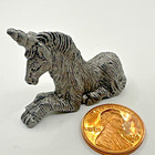 Vintage Pewter Small Sitting Unicorn Miniature Figurine