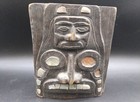 Vintage Tlingit Haida First Nations Carved Mask With Abalone Inlays 9    X 7 5   