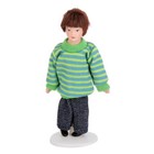 1 12 Scale Porcelain Doll Boy In Sweater  Cute Dollhouse Miniature Figure