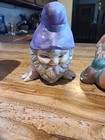 3 vintage Ceramic Hand Painted Garden Gnomes 2 10    1 11    