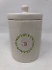 Rae Dunn By Magenta Christmas Joy Wreath Canister With Red Inside New
