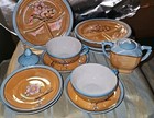 Lusterware Hand Painted Japan Child Tea Set-partial Set Blue gold