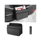 Car Trash Can  Oxford Cloth Hanging Foldable Vehicle Garbage Organizer Black