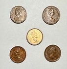 Lot Of Five  5  Old Canada 1c Cent Penny Pennies - Actual Photos Lot  1cb3