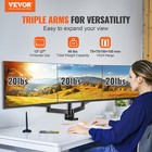 Vevor Triple Monitor Arm Mount Desk Stand For 13 -27  Screens Up To 20 Lbs Each
