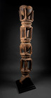 Ancient Nupe House Post  Monumental Old African Art