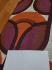 Awesome Rare Vintage Mid Century Retro 70s Purp Rusty Org Sunset Fabric  Look