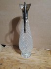 Vintage 1960 Leonard Crystal Silver Plated Diamond Decanter From Italy 13  Tall 
