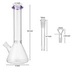 10  Heavy Duty Glass Bong Water Filter Hookah Purple-billed With 14mm Bowl