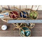 3  Glass Fishing Floats W  Rope  Red  Blue  Green  Amber  Clear  Fish Net Buoy