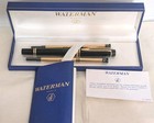 Waterman Expert Black Lacquer Gold Trim Ballpoint Pen W  Box   Papers     France
