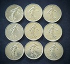 5 Francs Silver Set 9 Coins 1960-1966 France Bu Brilliant 91g Pure Silver Km 926
