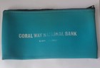 Vintage Coral Way National Bank Money Deposit Bag Aqua Miami Florida Banking