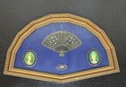Vintage Filigree Fan Miniature Portraits Pearl Gilt Frame Wall Art 14 