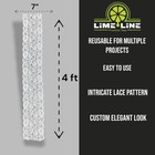 Lime Line White Floral Lace Stencil
