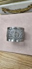 Antique East Asian Ornate Napkin Ring Possible Silver Unmarked White Metal   