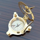 Vintage Brass Sundial Compass   Nautical Maritime Navigation Instrument   Antiqe