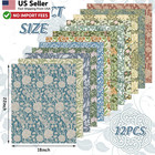 Jarthenaamcs Floral Cotton Fabric Bundles 12pcs 18x22 William Morris Fat Quarter