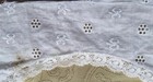 Antique Fragment Lace Fleur De Lis Embroidered Scrap Eyelet  A36