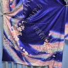Furisode Kimono Used  Long-sleeved Sash  Floral Pattern In Red Bellflower Color 