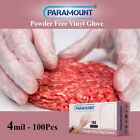 Paramount   Clear Vinyl Gloves Powder Free Food Safe 4mil S M L Xl