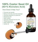 Organic Castor Oil - 4oz 120ml  - 100  Pure And Natural For Hair  Nails And Skin