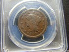 Pcgs   1847 Braided Hair Large Cent Pcgs Vf20