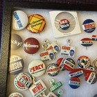 Approx 100 Vtg Political Campaign Button Pinback Nixon Kennedy Stevenson Straton