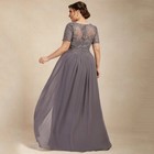 Plus Size Mother Of The Bride Dresses Short Sleeve Appliques Wedding Guest Gowns