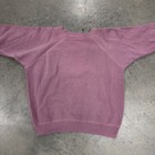 Vintage 1960s Cotton Raglan Sweatshirt Brick Red Manitowoc Wi Two Tone Flock