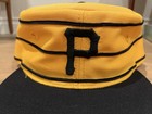 Vtg Pittsburgh Pirates New Era Pillbox Hat Cap 7 5 8 70s 80s Mesh Fitted Yellow