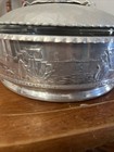 Vintage Forman Ware Hammered Aluminum Dish   Caddy Embossed Aluminum Lid 8   