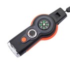 7-in-1 Survival Whistle     Emergency Outdoor Tool W  Compass  Light   Lanyard