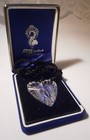 Vtg Waterford Crystal Heart Pendant Necklace Black Cord Original Box Valentine
