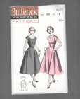 Rare 1950s Vintage Butterick Sew Pattern 6627 Scallop Neck Misses Mcm Dress 32 B
