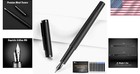 Exquisite Refillable Black Fountain Pen With Ink Cartridges - Perfect Balance