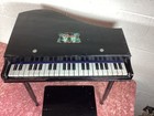 Vintage Children   s Kids Black Toy Baby Grand Piano With Stool 17    Tall