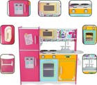 Kitchen Playset For Kids Ages 3-8  Wooden Pretend Play Kitchen For Toddlers     