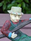 Vintage Cast Iron Mechanical Coin Bank The One That Got Away