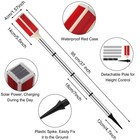 Macarrie 4 Pcs Solar Driveway Marker Lights  Reflective 37 X 1 57 Inch  Red