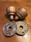 Pair Antique Victorian Brass Door Knobs Eastlake Victorian 19th Century