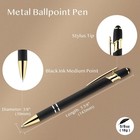 12 Pack Black Gold Ballpoint Pen With Stylus Tip 1 0 Mm Black Ink Smooth    