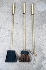 Mid Century Modern Fireplace Tools Brass Cast Iron Pilgrim Seymour Nelson Metal